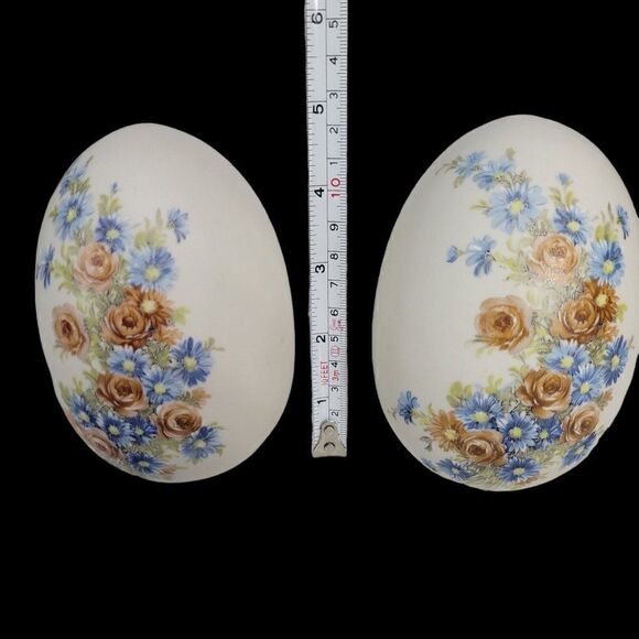 Porcelain Bisque Floral Eggs (Set of 2) - Picture 8 of 8
